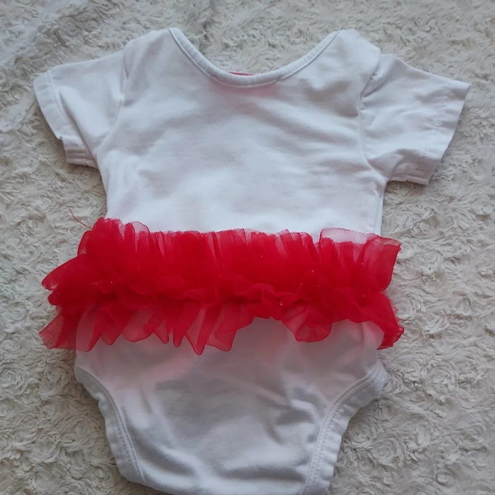 Popatu Baby Girl Festive Holiday Christmas Frilly Tutu Onesie 